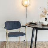 Armchair Jolien Gold/Dark Blue