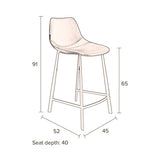 Counter Stool Franky Velvet Orange