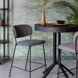 Counter Stool Jolien Black/Dark Grey