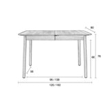 Table Glimps 120/162x80 Natural