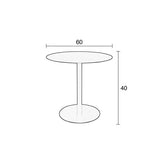 Side Table Snow Black Round M