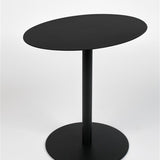 Side Table Snow Black Oval