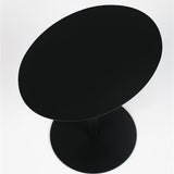 Side Table Snow Black Oval