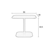 Side Table Snow Black Rectangle