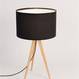 Table Lamp Tripod Wood Black