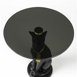 Proudly Crowned Panther Side Table Black