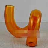 Glass Flower Vase and Candle Holder for Weddings and Home Decor