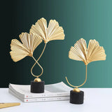 Nordic Gold Ginkgo Leaves Sculpture