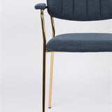 Armchair Jolien Gold/Dark Blue