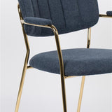 Armchair Jolien Gold/Dark Blue