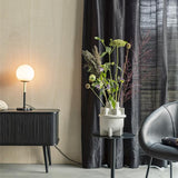 Side Table Snow Black Round S