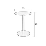 Side Table Snow Black Round S