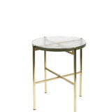 Side Table Vidrio Brass