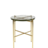 Side Table Vidrio Brass
