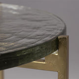 Side Table Vidrio Brass
