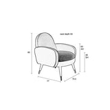 Lounge Chair Sam Black/Grey Fr