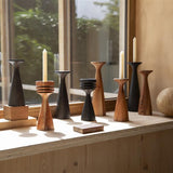 Candle Holder Flames S Brown