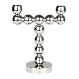 Candle Holder Bubbles Two Shiny Silver