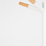 Coat Rack Wooden Tip White