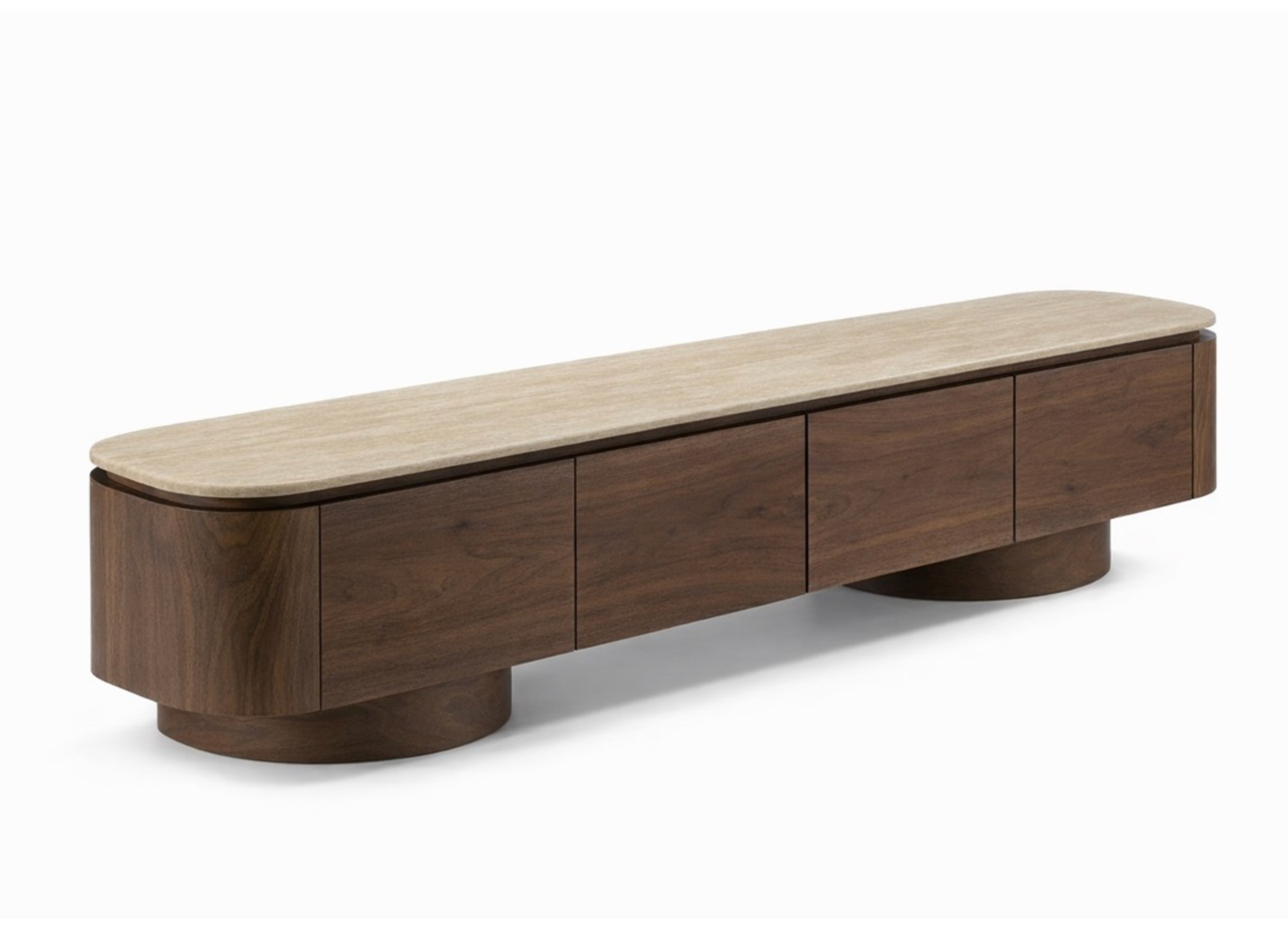 MONZA OAK TV KAST FLINTSTONE FAUX MARBLE TOP