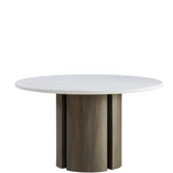 OLIVIA EETTAFEL ROND SOFT WHITE MARBLE TOP