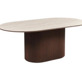 AQUA EETTAFEL BRUIN / BEIGE CERAMIC OVAAL