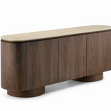 MONZA OAK DRESSOIR  FLINTSTONE FAUX MARBLE TOP
