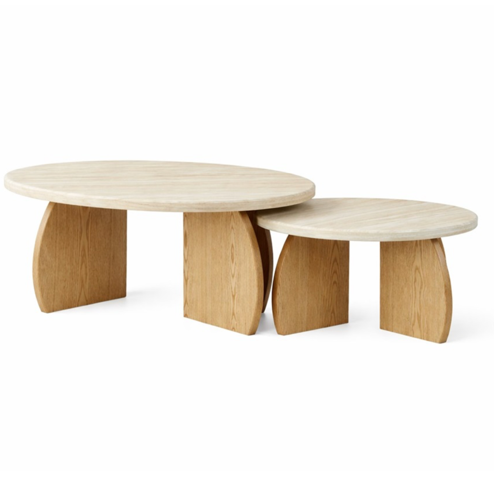 MONZA OAK SALONTAFEL FLINTSTONE FAUX MARBLE TOP