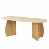MONZA OAK EETTAFEL FLINTSTONE FAUX MARBLE TOP
